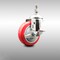 Service Caster 4 Inch 316SS Red Polyurethane Swivel 12mm Threaded Stem Caster with Brake SCC-SS316TS20S414-PPUB-RED-TLB-M1215 - alternate 1
